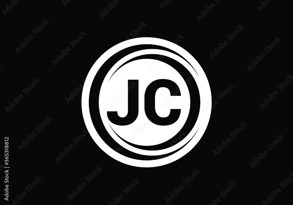 Fototapeta premium J C Initial Letter Logo design, Graphic Alphabet Symbol for Corporate Business Identity