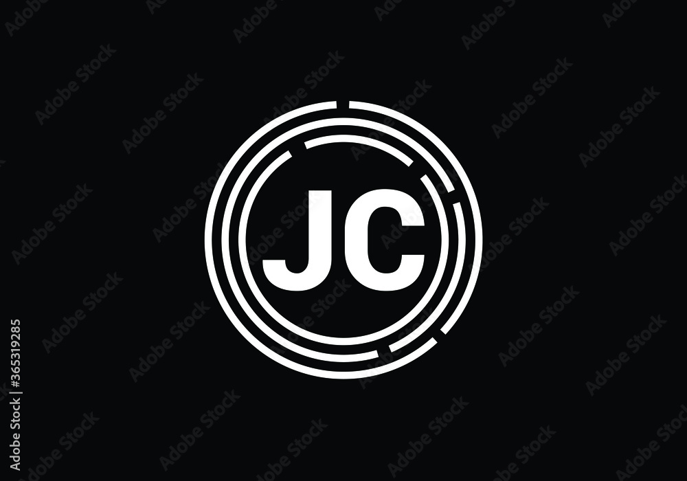 Fototapeta premium J C Initial Letter Logo design, Graphic Alphabet Symbol for Corporate Business Identity