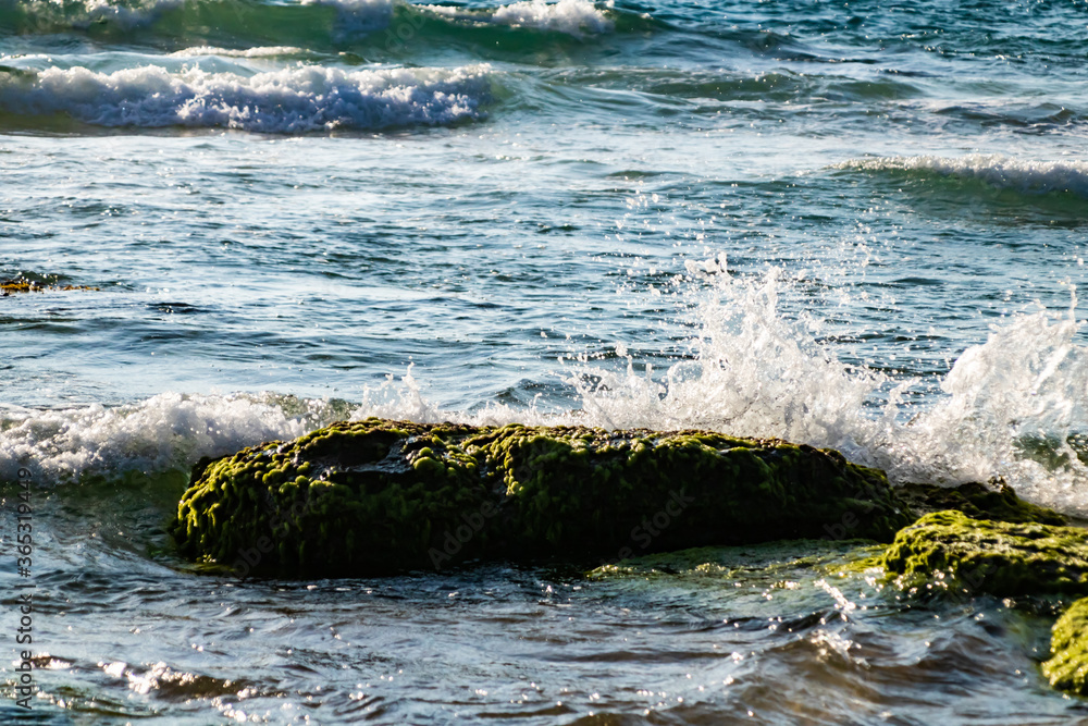 Naklejka premium water splash on rocks