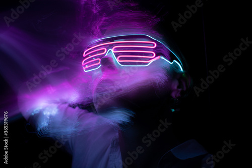 light portrait, new art direction, long exposure photo without photoshop, light drawing at long exposure	
