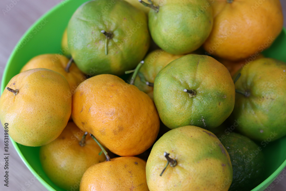 Beautiful bergamots. The delicious autumn fruit.