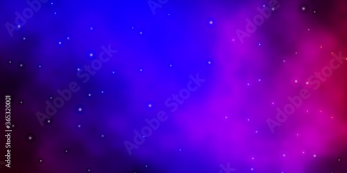 Dark Blue, Red vector background with small and big stars. Shining colorful illustration with small and big stars. Pattern for new year ad, booklets.