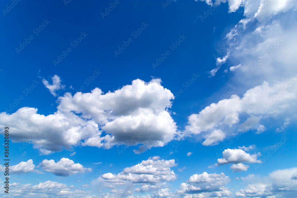 Fototapeta premium Blue sky with white clouds. Beautiful background.