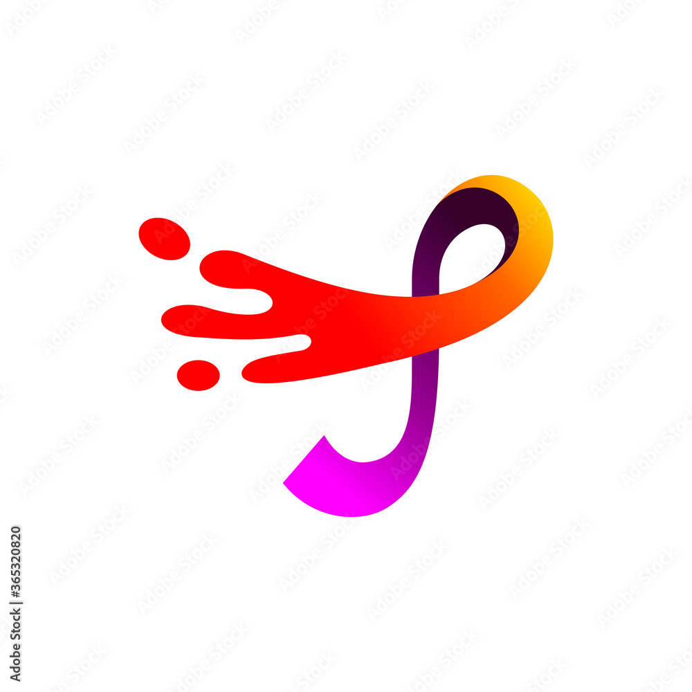 letter j logo with splash concept letter j logo with splash concept