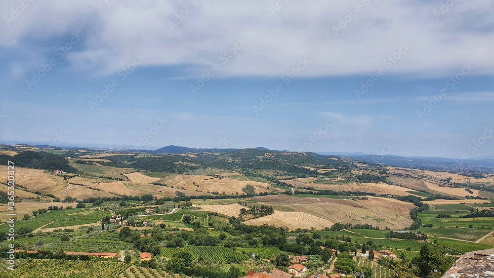 Montepulciano, Tuscany, Italy: Landscape of the vineyards surrounded the town.