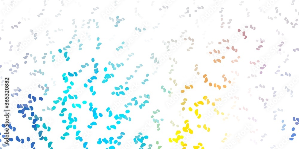 Light blue, yellow vector pattern with abstract shapes.