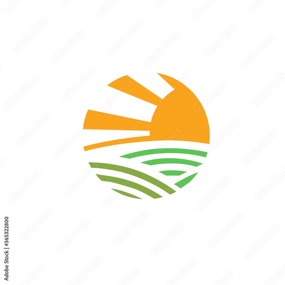 logo farm food circle symbol