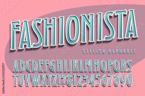 Al Fashion Themed Alphabet with a Retro Eighties or Nineties Flair