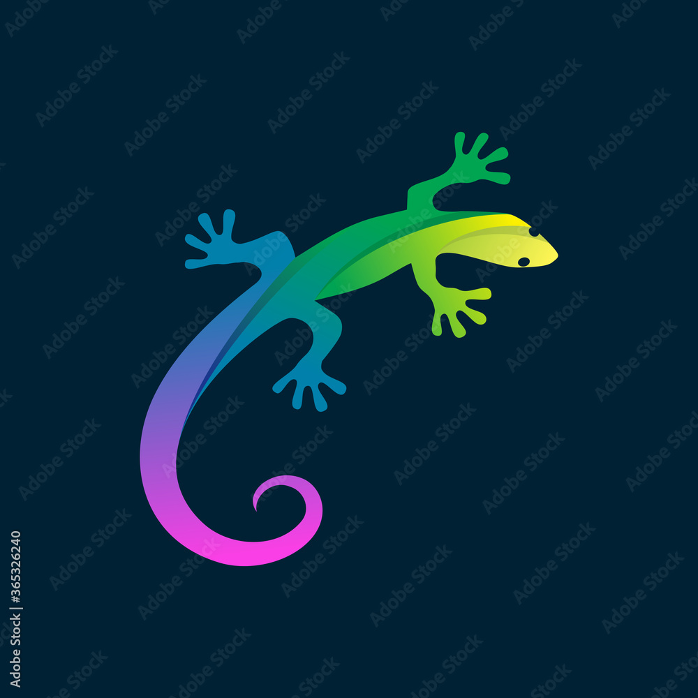 Fototapeta premium creative lizard logo icon vector illustration template design