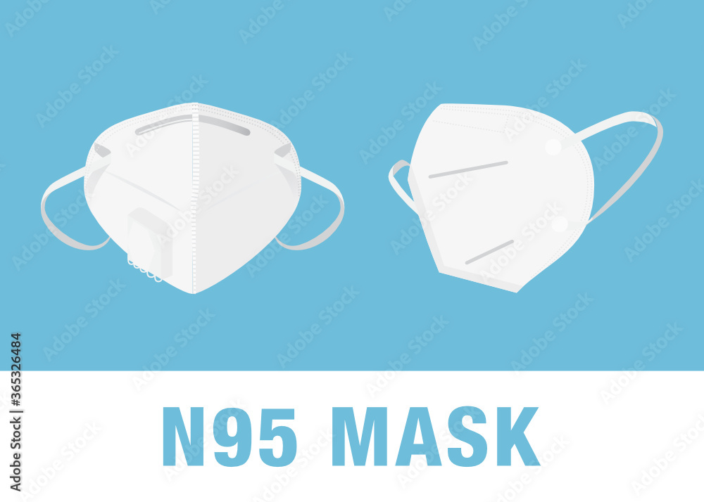 N95 Mask. KF94. KF94. Face Covering, Face Mask Icon, Isolated