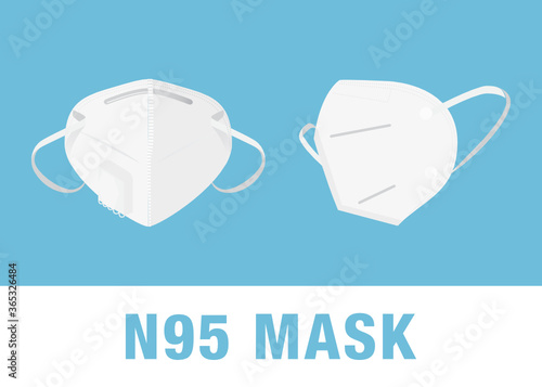 N95 Mask. KF94. KF94. Face Covering, Face Mask Icon, Isolated, Disposable Mask, Virus Protection, Covid-19, Coronavirus Infection, Vector Illustration