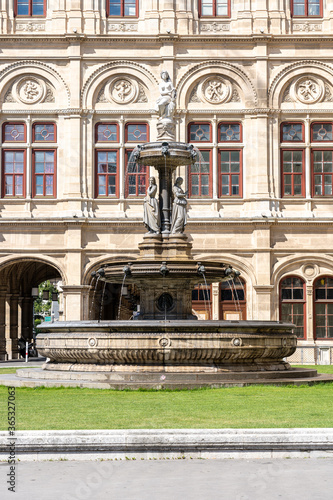 Fountain in Front of the State Opera in Vienna, Austria