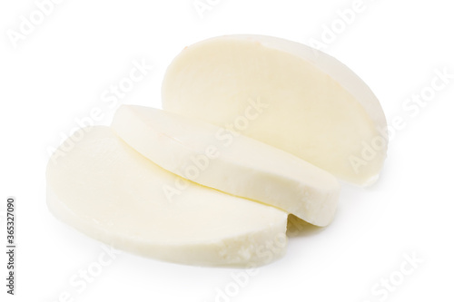 Mozzarella cheese isolated on a white background