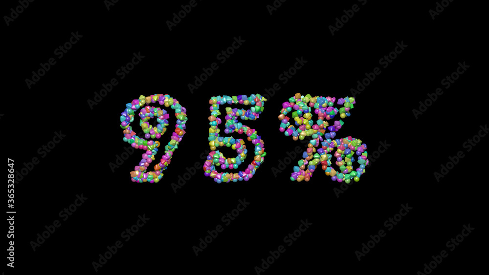 % written in 3D illustration by colorful small objects casting shadow on a black background % written in 3D illustration by colorful small objects casting shadow on a black background