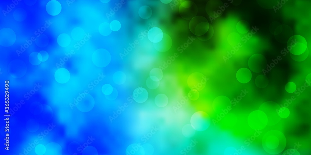 Obraz premium Light Blue, Green vector layout with circles. Abstract colorful disks on simple gradient background. New template for your brand book.