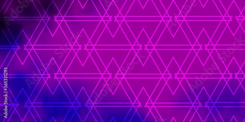 Light Pink, Blue vector backdrop with lines, triangles. Illustration with set of colorful triangles. Template for wallpapers.