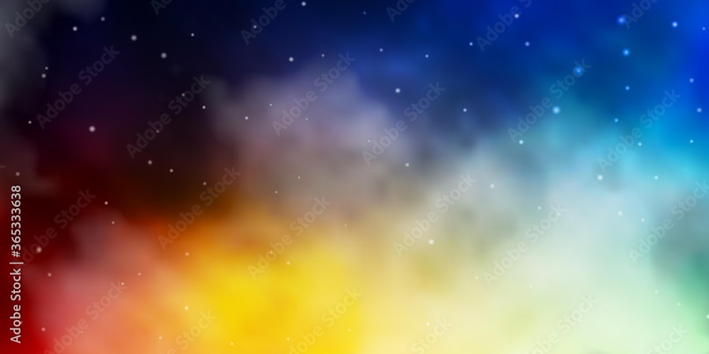 Light Blue, Yellow vector background with colorful stars. Blur decorative design in simple style with stars. Design for your business promotion.