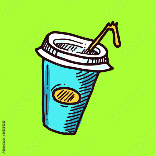 vector illustration of a glass of cola