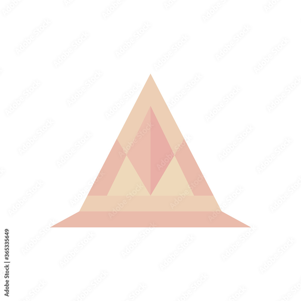 geometric triangle shape icon over white background, flat style geometric triangle shape icon over white background, flat style