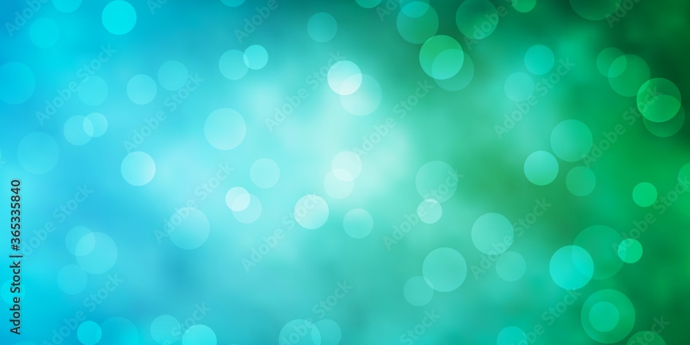 Light Blue, Green vector background with circles. Abstract decorative design in gradient style with bubbles. Pattern for wallpapers, curtains. Light Blue, Green vector background with circles. Abstract decorative design in gradient style with bubbles. Pattern for wallpapers, curtains.