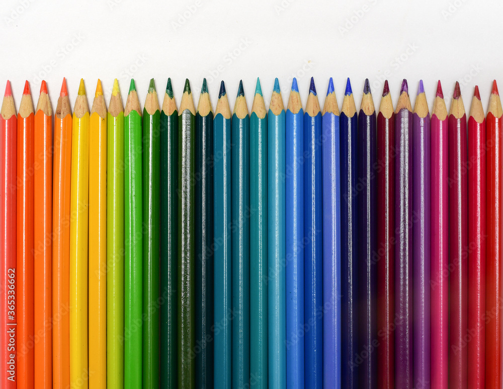 Colored pencils isolated on a white background Colored pencils isolated on a white background