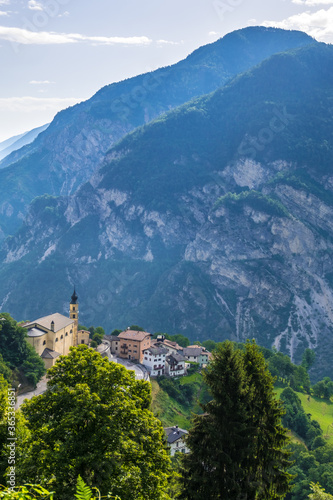 Scenic landscape of Italian Alps in Trentino Alto Adige  Trento Province  Italy