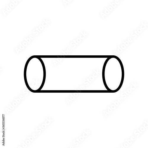 geometric horizontal cylinder shape icon, line style