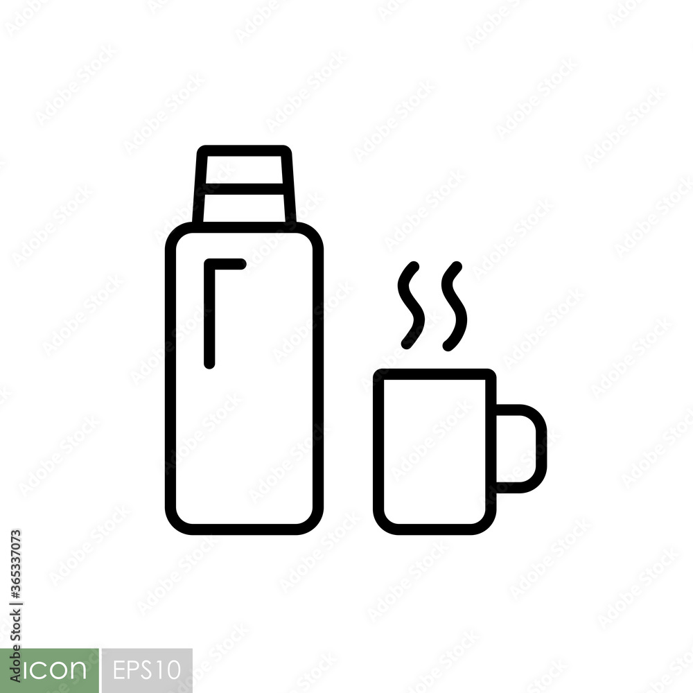 Thermos bottle vector icon. Camping sign Thermos bottle vector icon. Camping sign