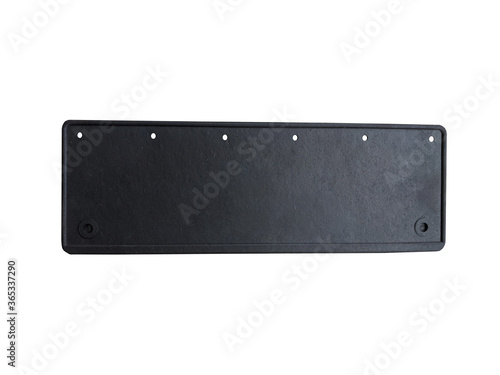 Rubber mudguard of a truck wheel on an isolated white background. Spare parts.