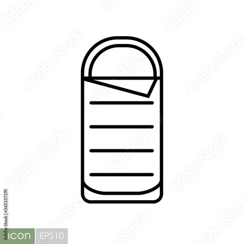 Camping sleeping bag vector icon. Camping sign