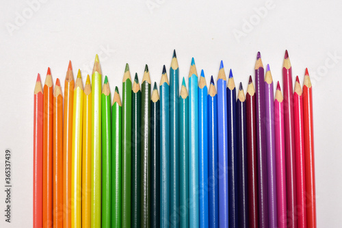 Colored pencils isolated on a white background