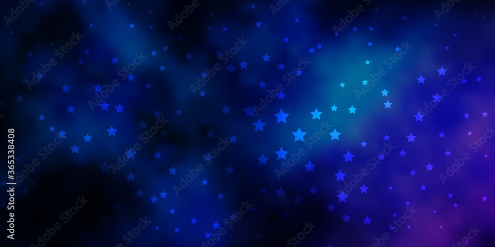 Dark Pink, Blue vector background with small and big stars. Colorful illustration with abstract gradient stars. Theme for cell phones.