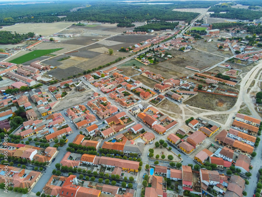 Segovia.Aerial view in Coca, historical village with castle in Spain