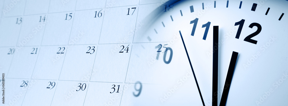 Fototapeta premium Clock and calendar