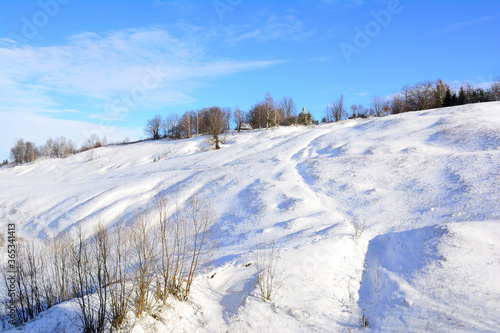 Snowy hills near the village