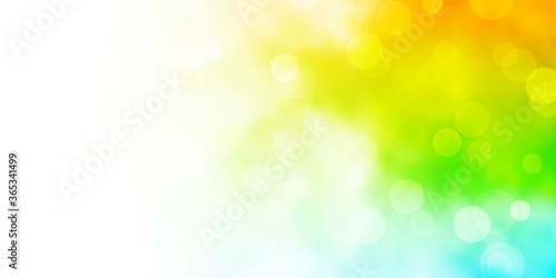 Light Multicolor vector template with circles. Abstract decorative design in gradient style with bubbles. Pattern for business ads.