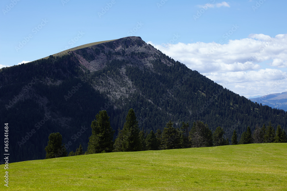 mountain landscape in summer, Funes valley mountain landscape in summer, Funes valley