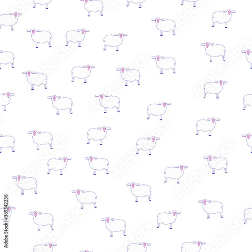 Seamless pattern of lamb. Background of rams. Illustration for textiles and wallpaper