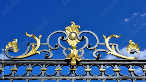 Forged metal arch with gilding, Prague