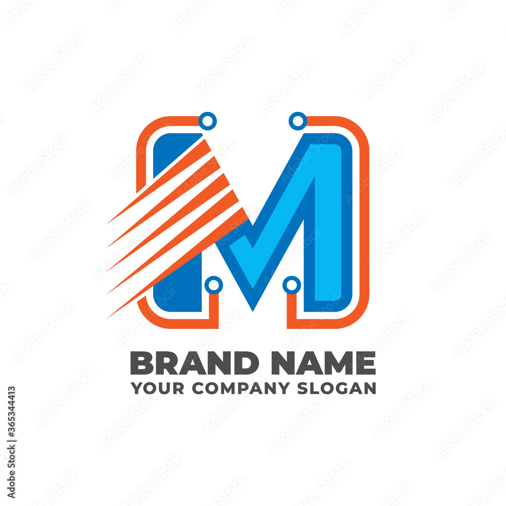 Obraz premium Dynamic letter M logo