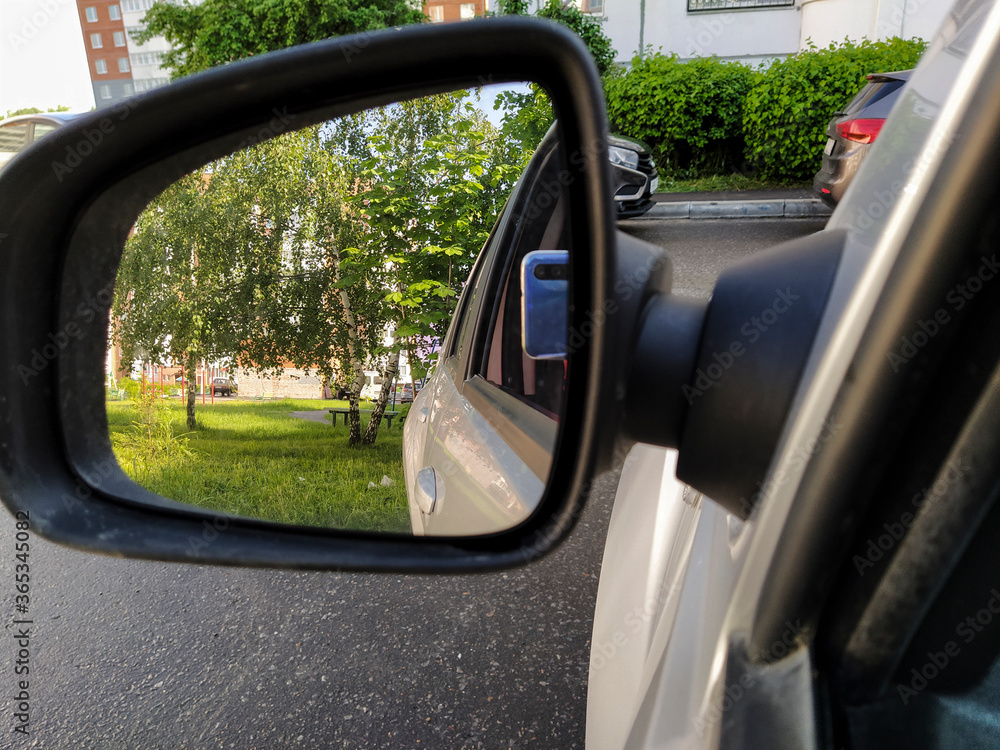 car side view mirror image