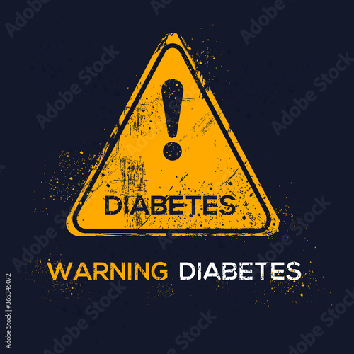 Warning sign (diabetes), vector illustration.	