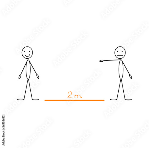 Social distancing. Keep a distance of 2 meters. Coronavirus epidemic. Be safe.