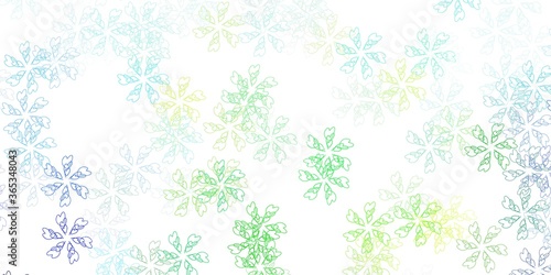 Light blue, green vector abstract artwork with leaves.