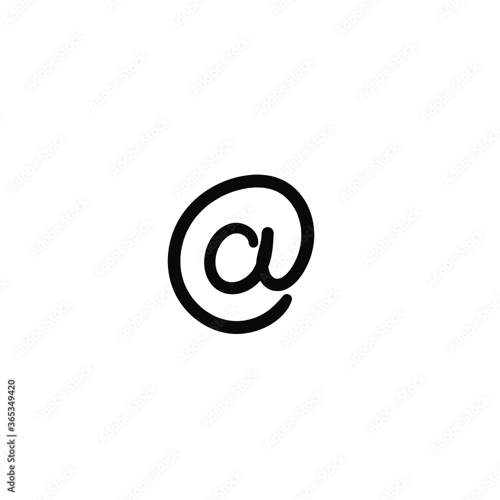 Hand drawn email sign. Simple vector icon Hand drawn email sign. Simple vector icon