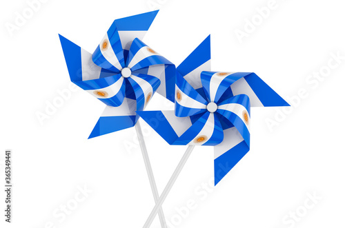 Pinwheel with Argentinean flag, 3D rendering