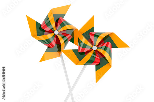 Pinwheel with Lithuanian flag, 3D rendering