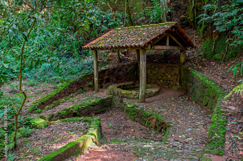 Old water well in the middle of the forest and formerly used by slaves in the historic city of Tiradentes in Minas Gerais