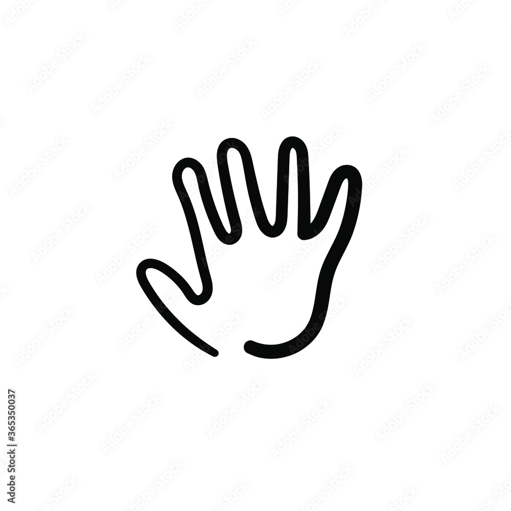 Hand drawn palm. Simple vector icon Hand drawn palm. Simple vector icon