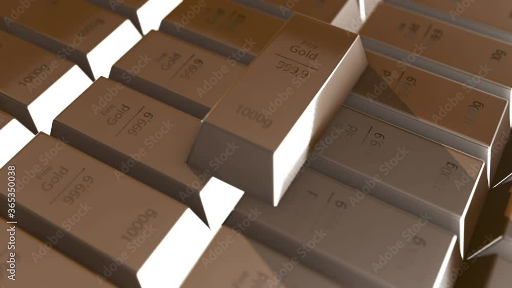 Loopable video of fine gold bars in 4k video. Loopable video of fine gold bars in 4k video.
